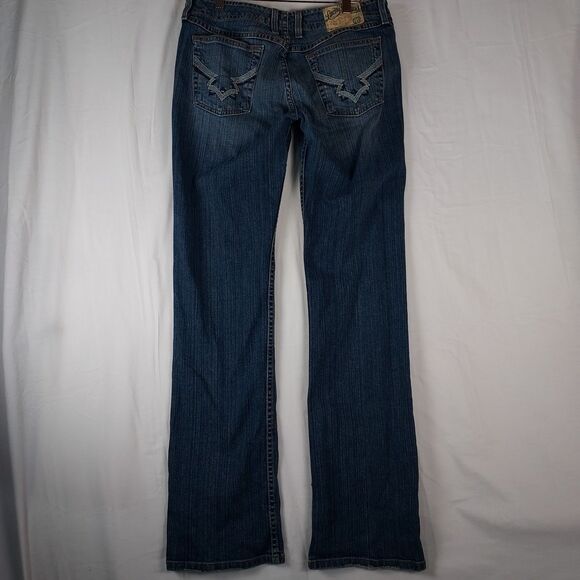 Lucky Brand Wonder Jeans Womens 6/28 Low Rise Bootcut 28x32 Y2K Stretch Blue - Picture 2 of 13